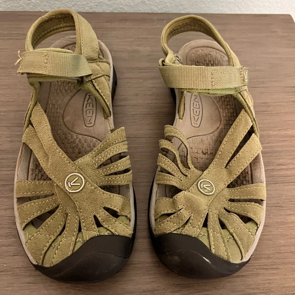 Keen Rose Sandals Women’s / Kids- Olive Green- Worn Once Size 6.5 - Picture 3 of 5